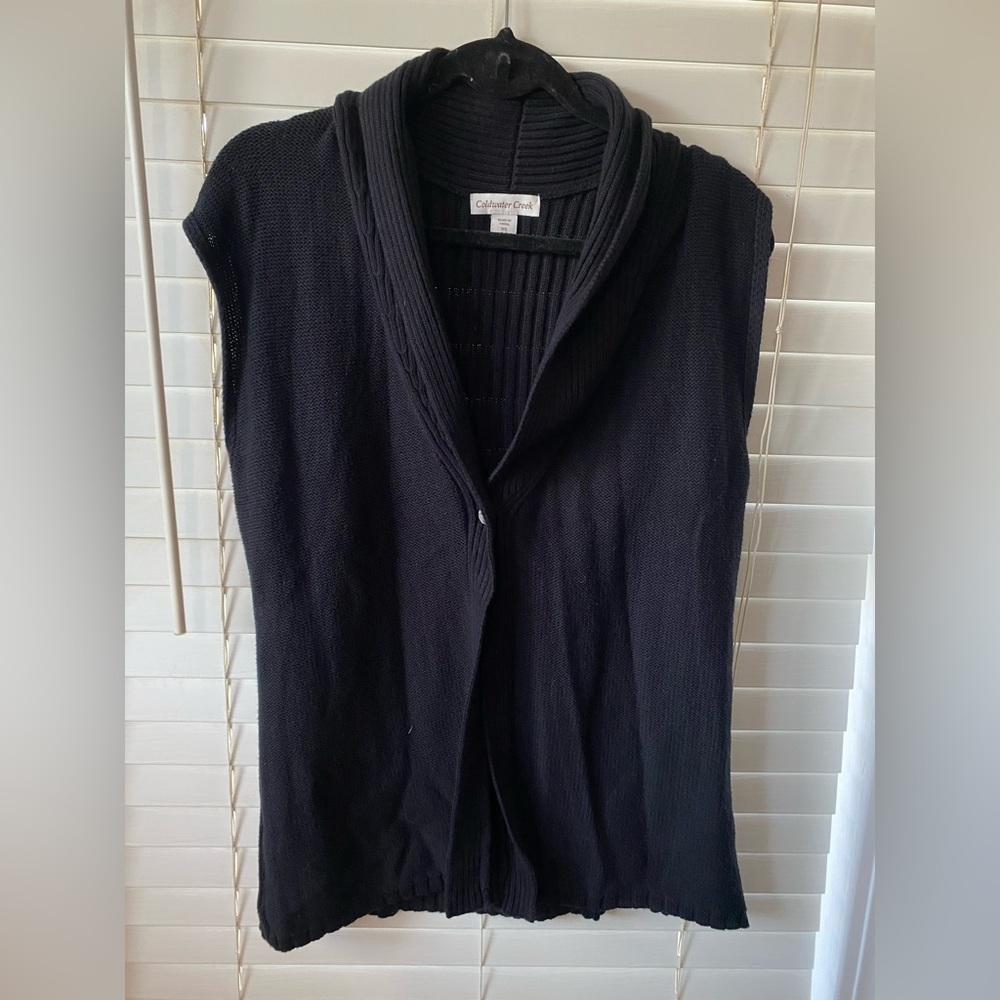Accepting offers- Coldwater Creek Black Women's Sleeveless Cardigan